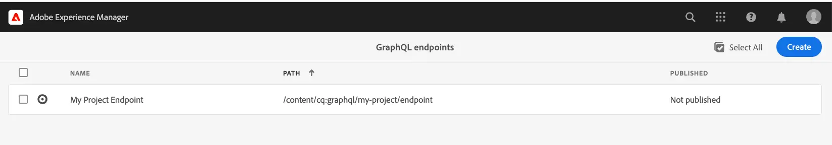 Screenshot of GraphQL Endpoint Path